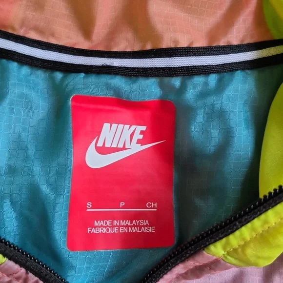 Nike Pink and‎ Yellow Hooded Vest Windbreaker Woman's Size S Colorblock Neon - Picture 8 of 12